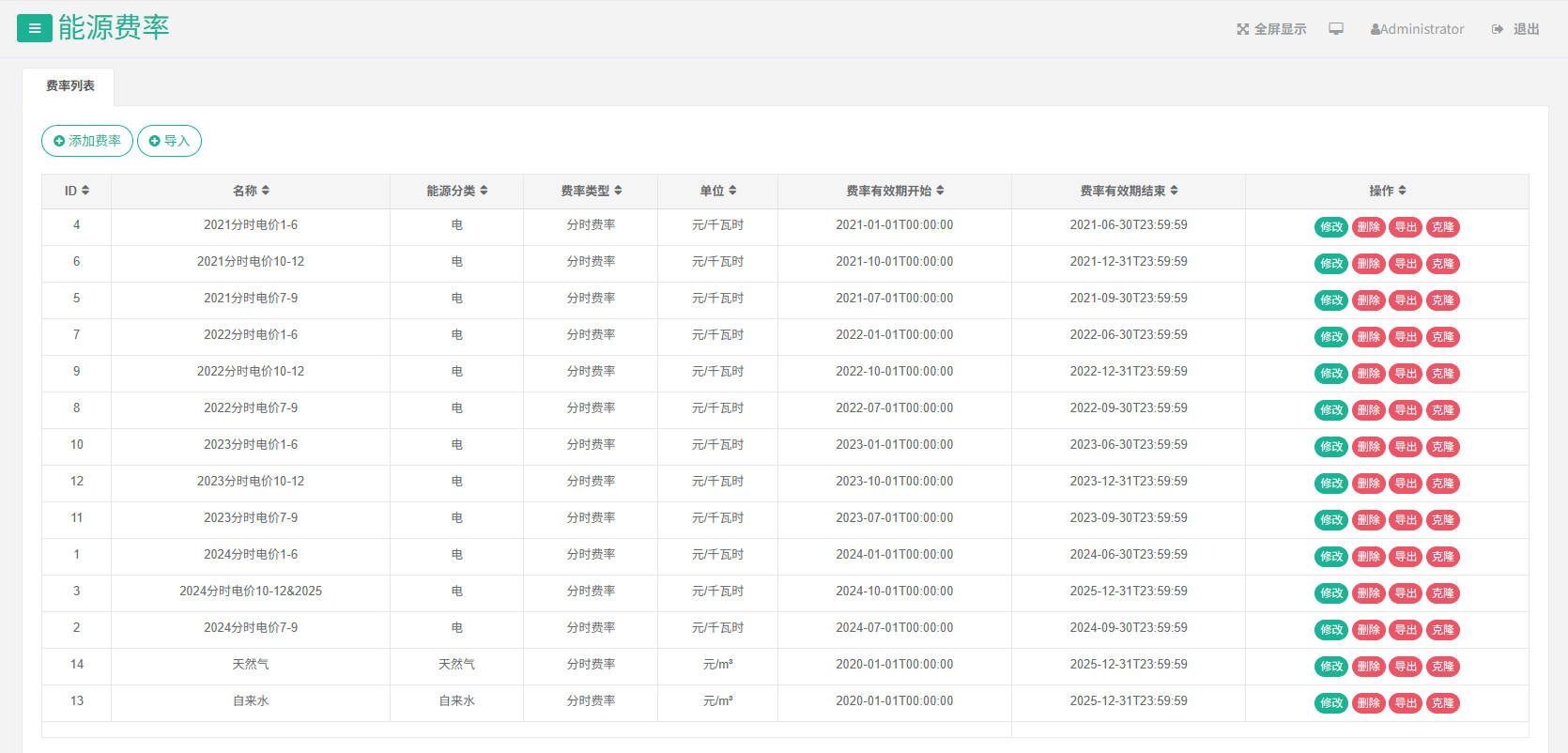 图3-1查看能源费率